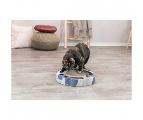 Когтеточка для котов Барабан с двумя шариками Trixie (Трикси) 33х5.5 см картон с кошачьей мятой