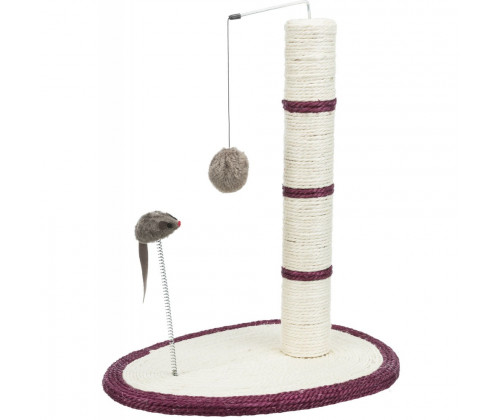 Когтеточка столбик с мышкой на пружине для кошек Trixie (Трикси) 40х30х50 см Фиолетовый