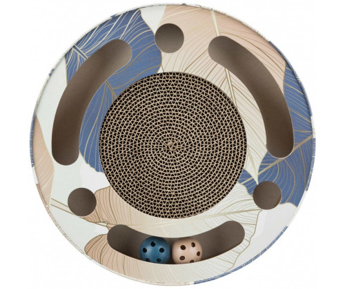 Когтеточка для котов Барабан с двумя шариками Trixie (Трикси) 33х5.5 см картон с кошачьей мятой