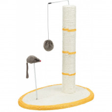 Когтеточка столбик с мышкой на пружине для кошек Trixie (Трикси) 40х30х50 см Желтый