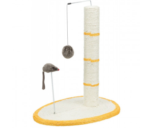 Когтеточка столбик с мышкой на пружине для кошек Trixie (Трикси) 40х30х50 см Желтый