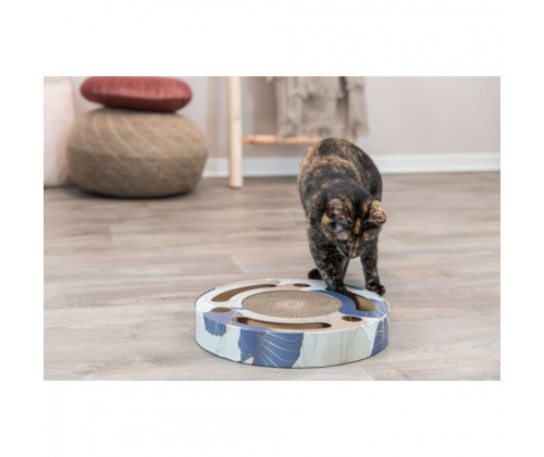 Когтеточка для котов Барабан с двумя шариками Trixie (Трикси) 33х5.5 см картон с кошачьей мятой