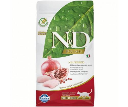 Farmina (Фармина) N&D Grain Free Prime Neutered Курица Гранат сухой беззерновой корм для кошек стерилизованных