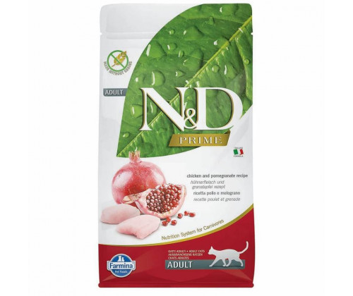 Farmina (Фармина) N&D Prime GF Cat Adult Курица Гранат сухой беззерновой корм для котов при аллергии 10 кг