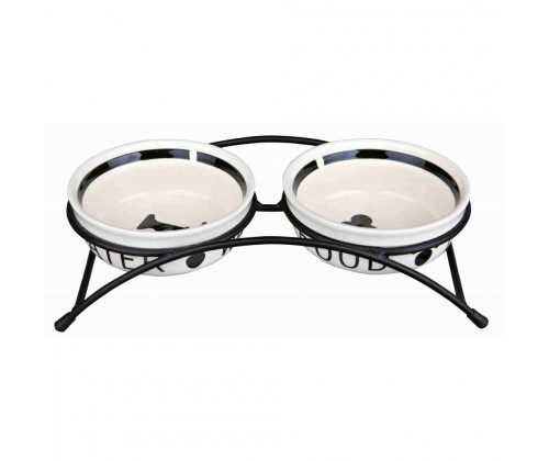 Две керамические миски на подставке для кошек и собак Trixie Eat on Feet (Трикси) 13х13 см 2х250 мл