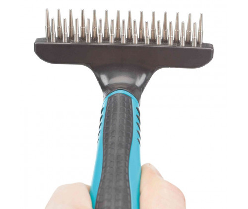 Расческа - грабли 2-рядная для собак и кошек Trixie (Трикси) 10х15 см