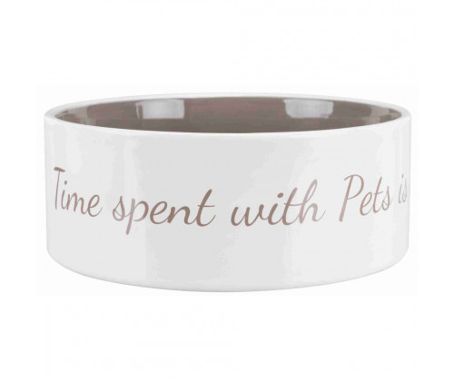 Миска для собак и котов Trixie (Трикси) 1.4 л 20х20 см керамика Бежевый