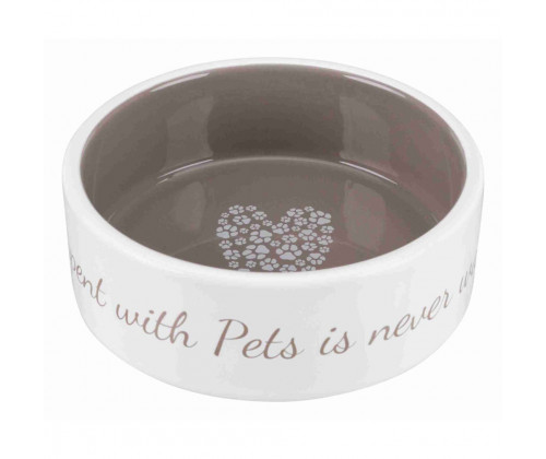 Миска для собак и котов Trixie (Трикси) 1.4 л 20х20 см керамика Бежевый