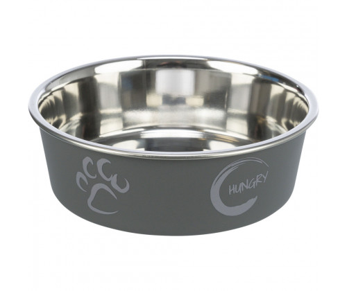 Миска для собак Trixie (Трикси) 2.2 л. 23х23 см нержавеющая сталь и пластик Серый