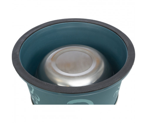 Миска для собак с длинными ушами Trixie (Трикси) 0.9 л. 19х19 см нержавеющая сталь и пластик Серый