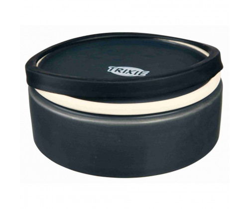 Миска для собак и котов Trixie Jimmy (Трикси) 0.75 л 16х16 см керамика на резиновой основе Черный с желтым