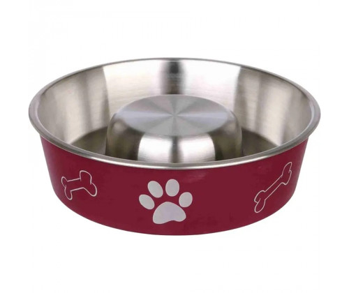 Миска для собак для медленного кормления Trixie Slow Feed (Трикси) 1.4 л. 21х21 см нержавеющая сталь