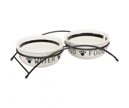 Две керамические миски на подставке для собак и кошек Trixie Eat on Feet (Трикси) 15х15 см 2х600 мл
