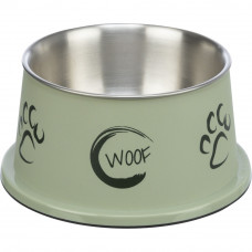 Миска для собак с длинными ушами Trixie (Трикси) 0.9 л. 19х19 см нержавеющая сталь и пластик Зеленый