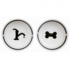 Две керамические миски на подставке для собак и кошек Trixie Eat on Feet (Трикси) 15х15 см 2х600 мл