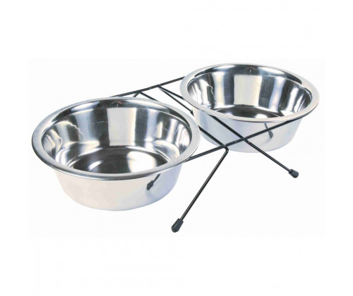 Металлические миски на подставке для собак и кошек Trixie (Трикси) 2х1.8 л d:21 см