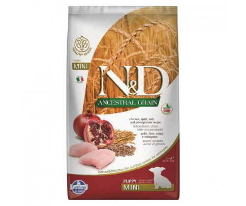 Farmina (Фармина) N&D Low Grain Puppy Mini Курица Гранат низкозерновой сухой корм для щенков мини пород 7 кг