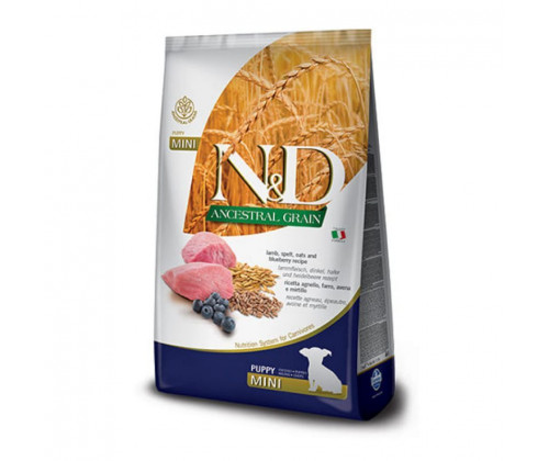 Farmina (Фармина) N&D Low Grain Puppy Lamb Mini Ягненок Черника низкозерновой сухой корм для щенков мини пород