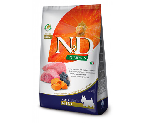 Farmina (Фармина) N&D Pumpkin Adult Mini Lamb & Blueberry Ягненок Черника корм для собак мелких пород
