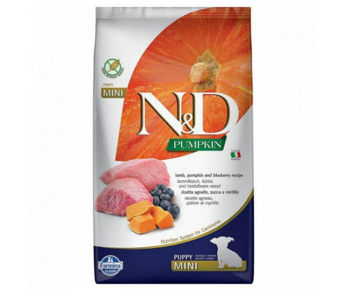 Farmina (Фармина) N&D Pumpkin Puppy Mini Lamb & Blueberry Ягненок Черника сухой корм для щенков мини пород 7 кг