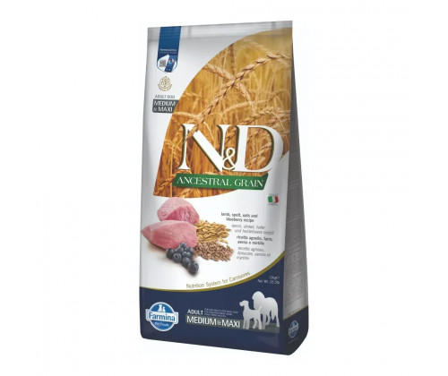 Farmina (Фармина) N&D Adult Medium Maxi Lamb Blueberry Ягненок Черника корм для собак крупных и средних пород