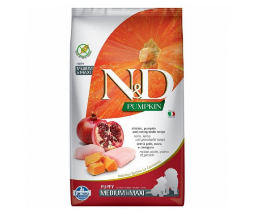 Farmina (Фармина) N&D Pumpkin Puppy Medium Maxi Курица Гранат сухой корм для щенков средних и крупных пород 12 кг
