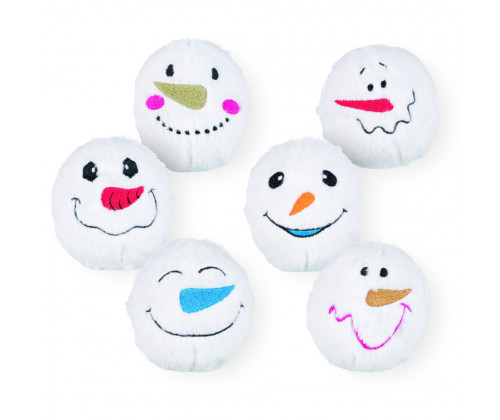 Набор игрушек Рождественские Снежки с пищалкой для собак Trixie (Трикси) 10 см 6 шт