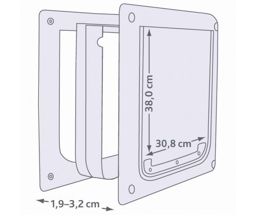 Дверка врезная для собак Trixie FreeDog (Трикси ФриДог) M-XL 39 x 45 см