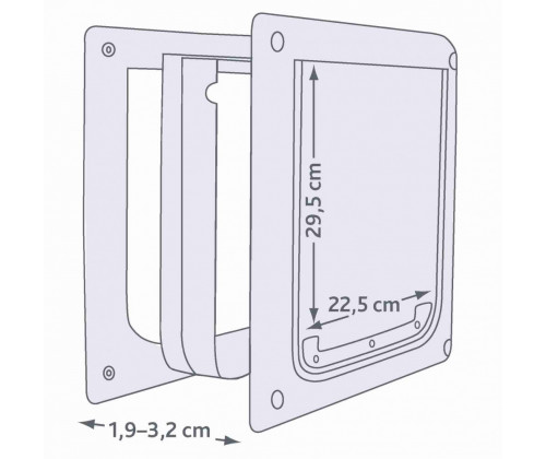 Дверка врезная для собак и котов Trixie FreeDog (Трикси ФриДог) S-M 30x36 см