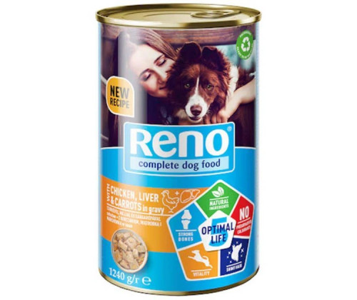 Консерви влажный корм для собак Reno (Рено) с птицей 1240 г х 12 шт.