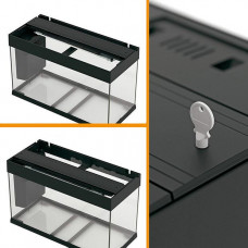 Скляний акваріум зі світлодіодною лампою на 125 літрів Ferplast Dubai 80 LED (Ферпласт Дубай 80 леД) Чорний