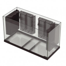 Скляний акваріум зі світлодіодною лампою на 125 літрів Ferplast Dubai 80 LED (Ферпласт Дубай 80 леД) Чорний