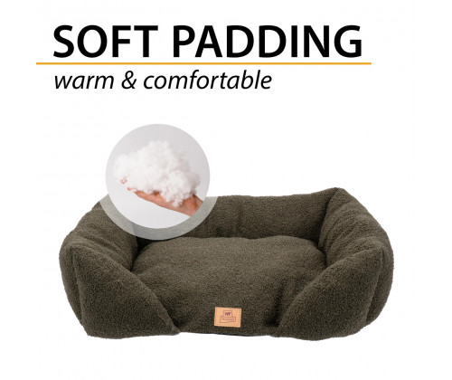 Лежак - диван для собак и кошек Pamper Bouclе (Ферпласт) 55х45х20 см - 50, Темно-зеленый