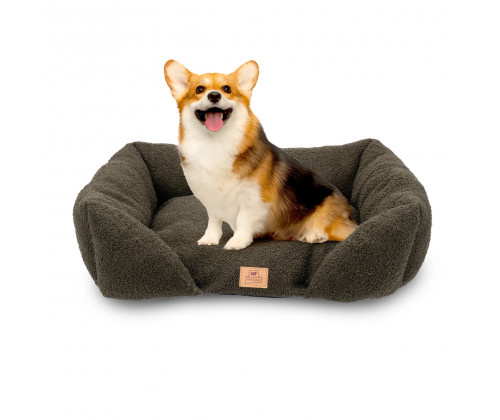 Лежак - диван для собак и кошек Ferplast Pamper Bouclе (Ферпласт) 78х56х22 см - 80, Темно-зеленый