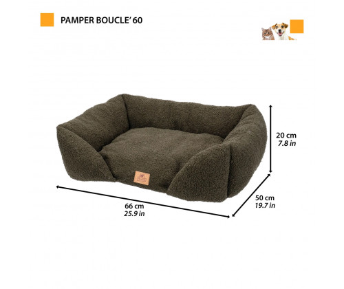 Лежак - диван для собак и кошек Pamper Bouclе (Ферпласт) 66х50х20 см - 60, Серый