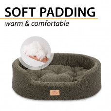 Лежак - кровать для собак и кошек Ferplast Dandy Bouclе (Ферпласт Денди) 45х35х13 см - 45, Темно-зеленый