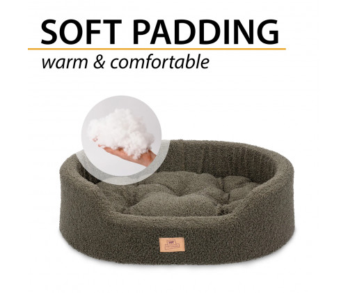 Лежак - кровать для собак и кошек Ferplast Dandy Bouclе (Ферпласт Денди) 45х35х13 см - 45, Темно-зеленый