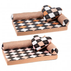 Ліжка - диван для собак і котів Ferplast Tommy Rommbus 65 (Ферпласт Томмі Ромбус 65) Бежевий з чорним