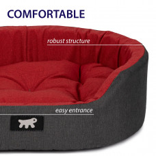 Лежак - кровать для собак и кошек Ferplast Dandy C Colour (Ферпласт Денди С Колор) 45 x 35 x h 13 cm - 45, Красный