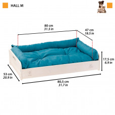 Деревянная кровать - лежак для собак и кошек Ferplast Hall (Ферпласт Хелл) 80.5 х 53 х 17.5 см - М