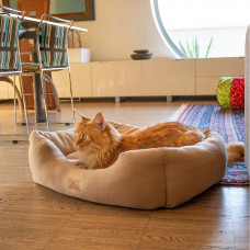 Лежанка - софа для собак и кошек Ferplast Coccolo Microfleece (Ферпласт Кокколо Микрофлис) 66 x 50 x h 20 cm - 60, Бежевый