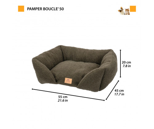 Лежак - диван для собак и кошек Pamper Bouclе (Ферпласт) 55х45х20 см - 50, Темно-зеленый