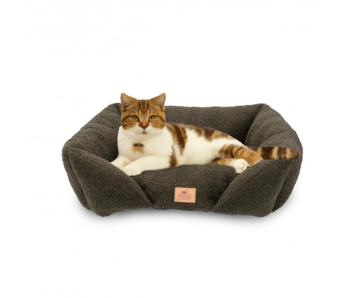 Лежак - диван для собак и кошек Pamper Bouclе (Ферпласт) 55х45х20 см - 50, Темно-зеленый