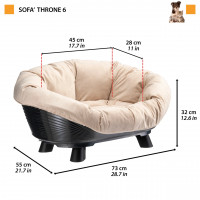 Лежанка - диван для собак и кошек Ferplast Sofà Throne (Ферпласт Софа Трон) 73х55х32 см - 6, Белый