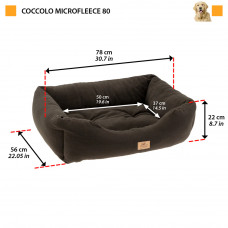 Лежанка - софа для собак и кошек Ferplast Coccolo Microfleece (Ферпласт Кокколо Микрофлис) 78 x 56 x h 22 cm - 80, Коричневый