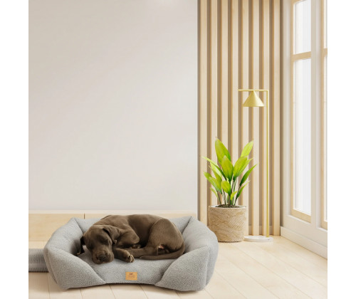 Лежак - диван для собак и кошек Ferplast Pamper Bouclе (Ферпласт) 78х56х22 см - 80, Серый