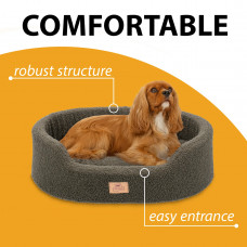 Лежак - кровать для собак и кошек Ferplast Dandy Bouclе (Ферпласт Денди) 45х35х13 см - 45, Темно-зеленый