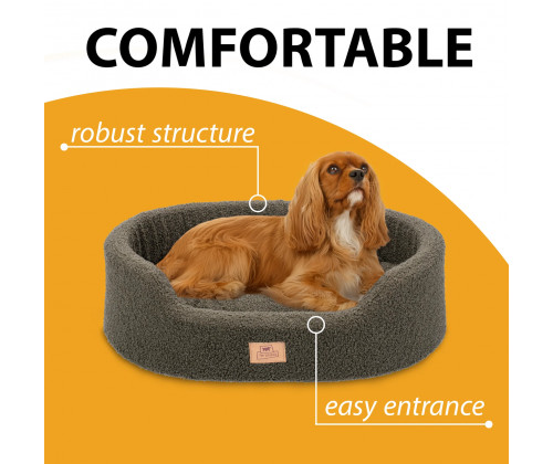 Лежак - кровать для собак и кошек Ferplast Dandy Bouclе (Ферпласт Денди) 45х35х13 см - 45, Темно-зеленый