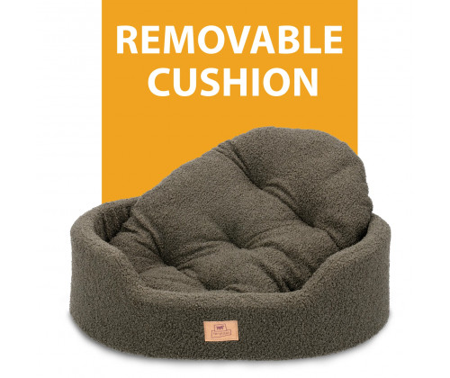 Лежак - кровать для собак и кошек Ferplast Dandy Bouclе (Ферпласт Денди) 45х35х13 см - 45, Темно-зеленый