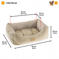 Мягкое место - лежак для собак и кошек Ferplast Chester (Ферпласт Честер) 66 х 50 х h 20 см - 60, Синий